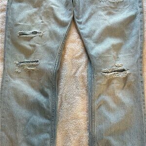 Old Navy Blue Slim Distressed Jeans